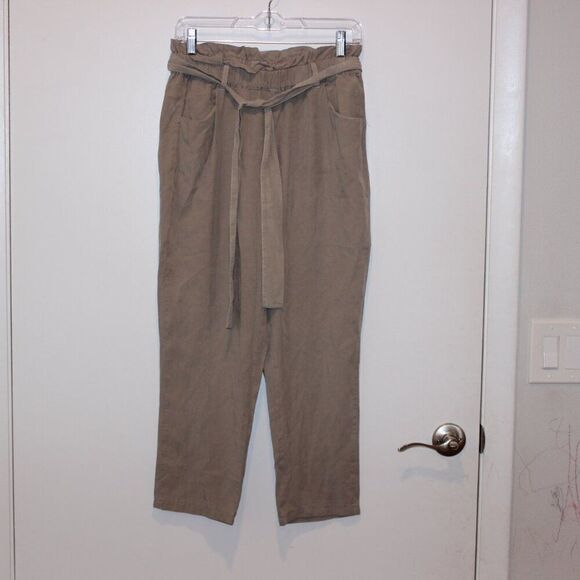 Anthropologie Thread & Supply Brown High-Waisted Tie-Waist Trouser Pants  Medium - Picture 4 of 11